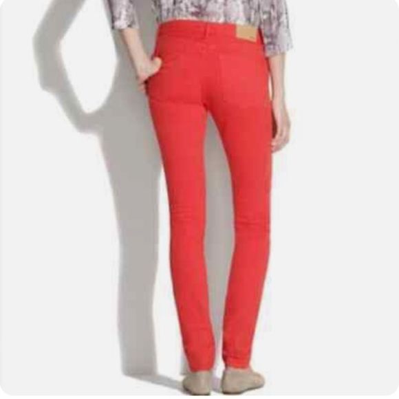 Madewell Women's Skinny Jeans in Bright Red - Picture 3 of 9